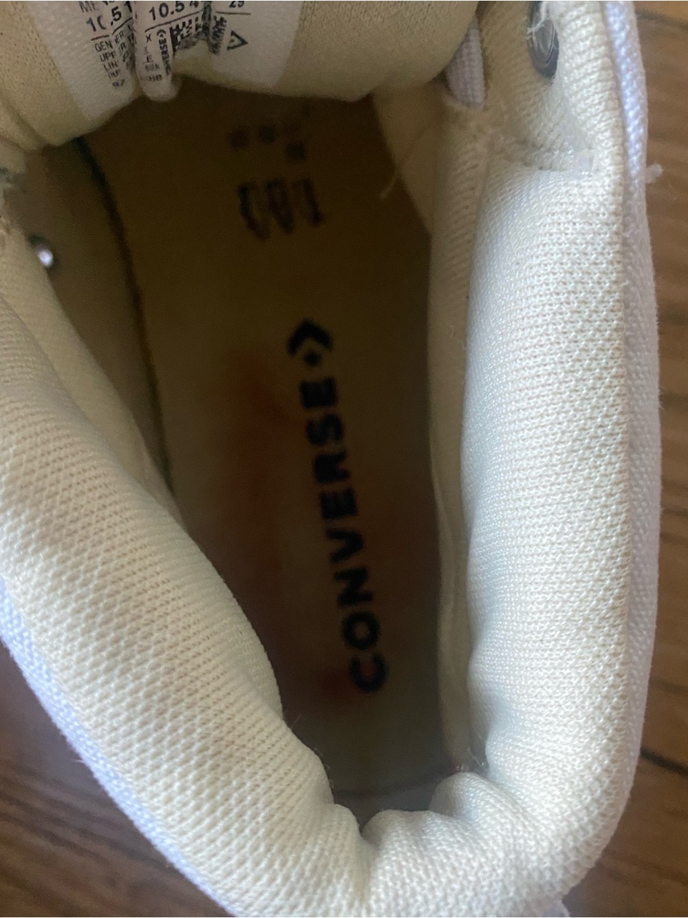 Converse Men’s High-Top Sneakers in White with Red Trim - Picture 8 of 8